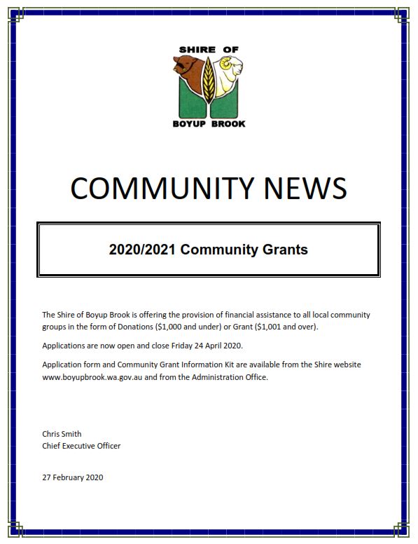 community grants open