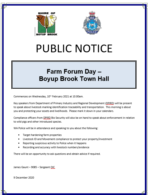 News Story Farm Forum Day » Boyup Brook