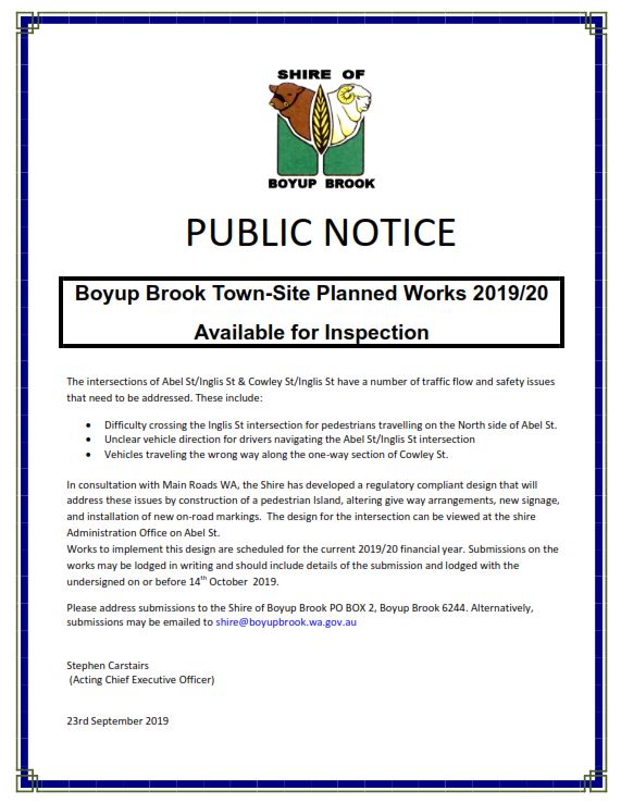 intersections public notice