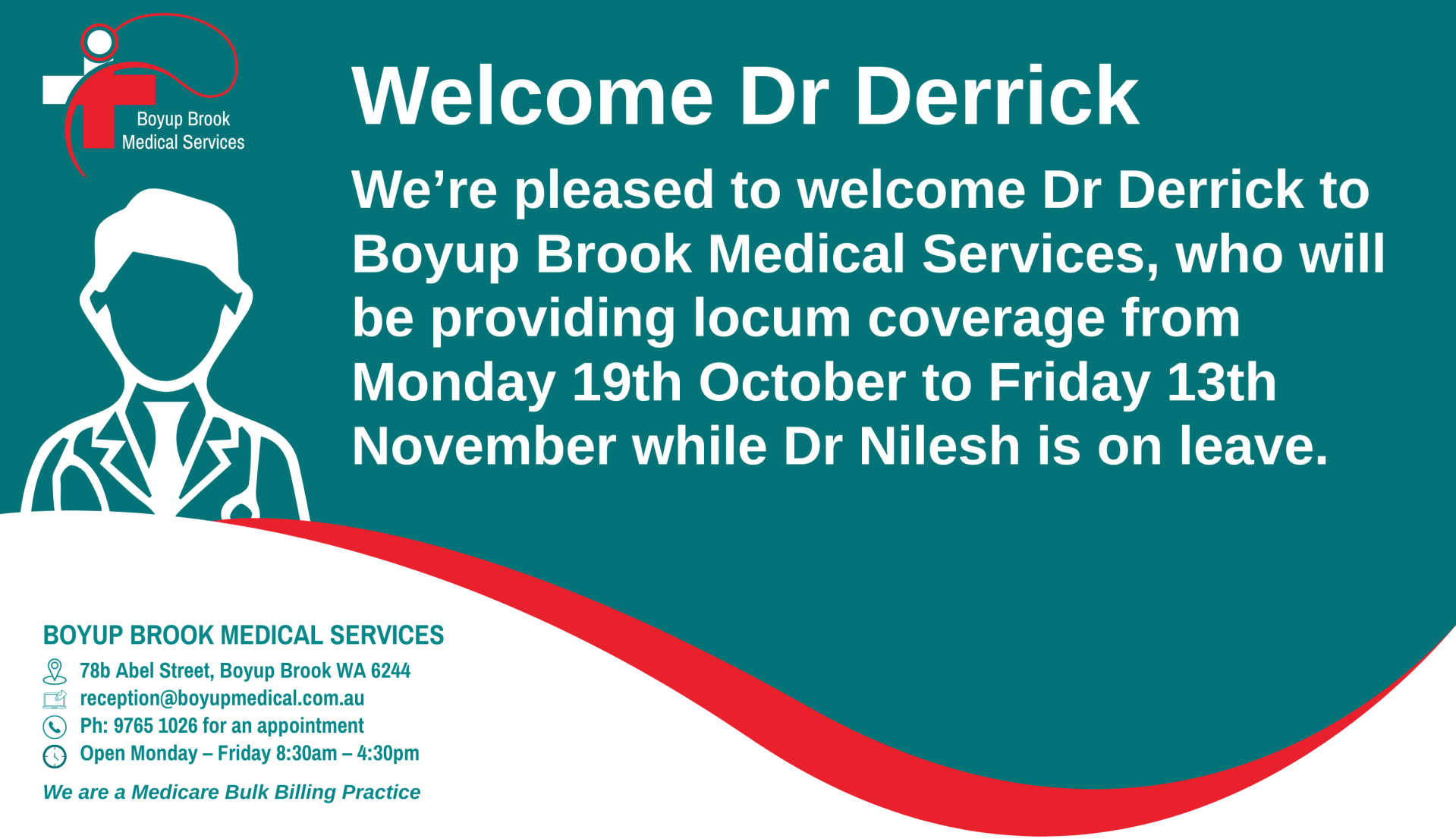 Welcome Dr Derrick