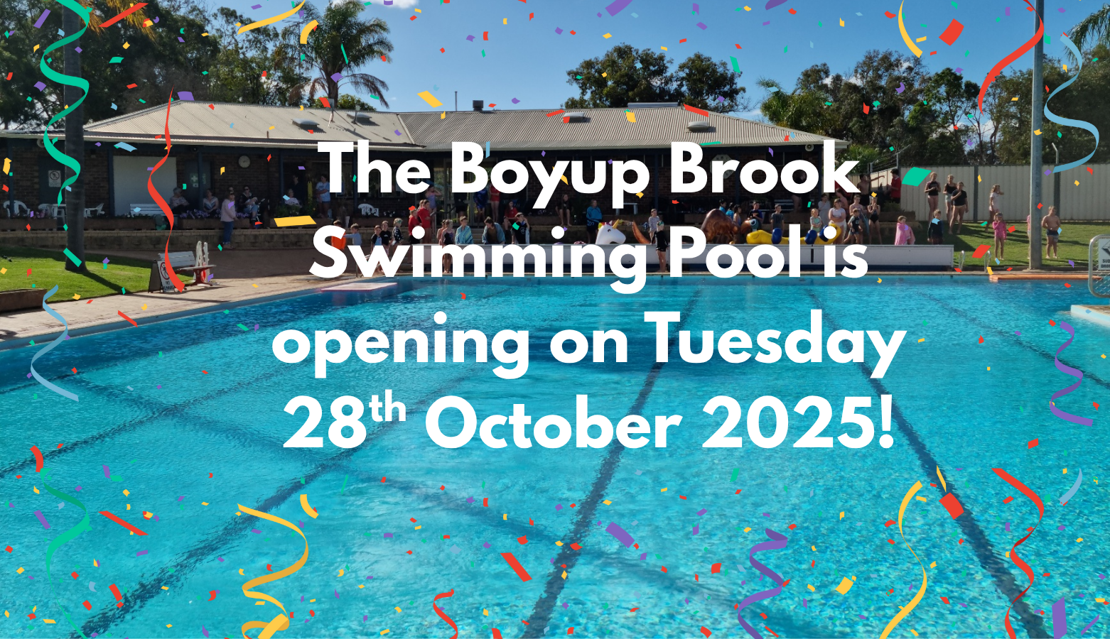 Swimming Pool Opening 28 October 2025