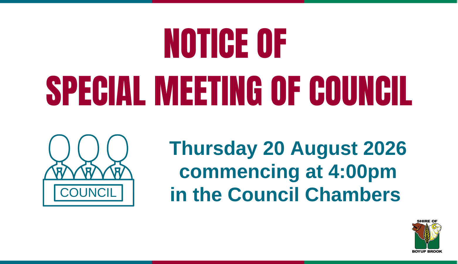 Notice of Special Meeting of Council