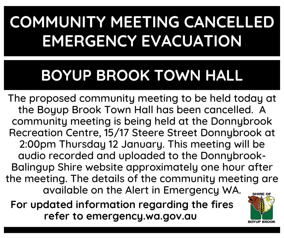 Emergency Evacuation Meeting Cancelled 12 January 2023