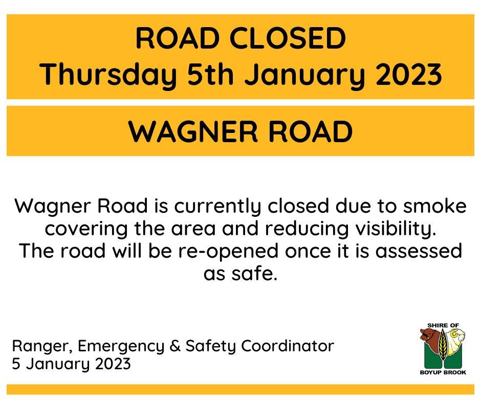 Road Closed Thursday 5 January 2023