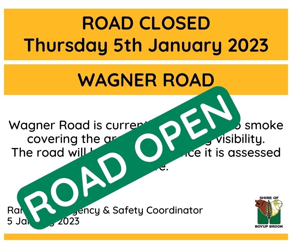 Road Closed 5 January 2023 ROAD REOPEN